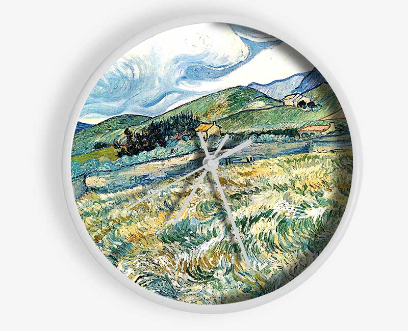 Van Gogh Mountain Landscape Behind The Hospital Saint-Paul Clock - Wallart-Direct UK