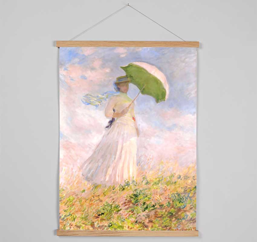 Monet Nainen Ja Paivanvarjo Hanging Poster - Wallart-Direct UK