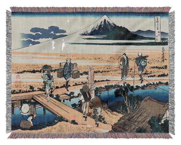 Hokusai Nakahara In The Sagami Province Woven Blanket