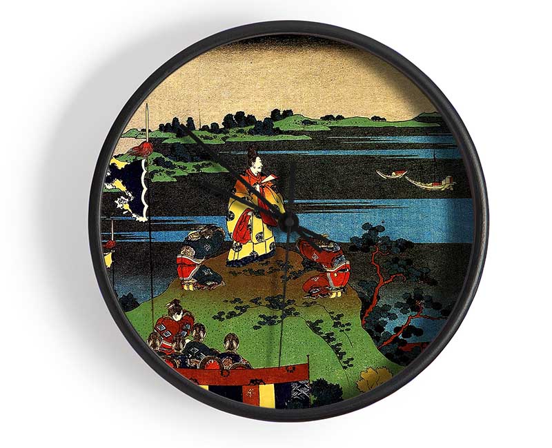 Hokusai Nakamaro Looking At The Moon Clock - Wallart-Direct UK