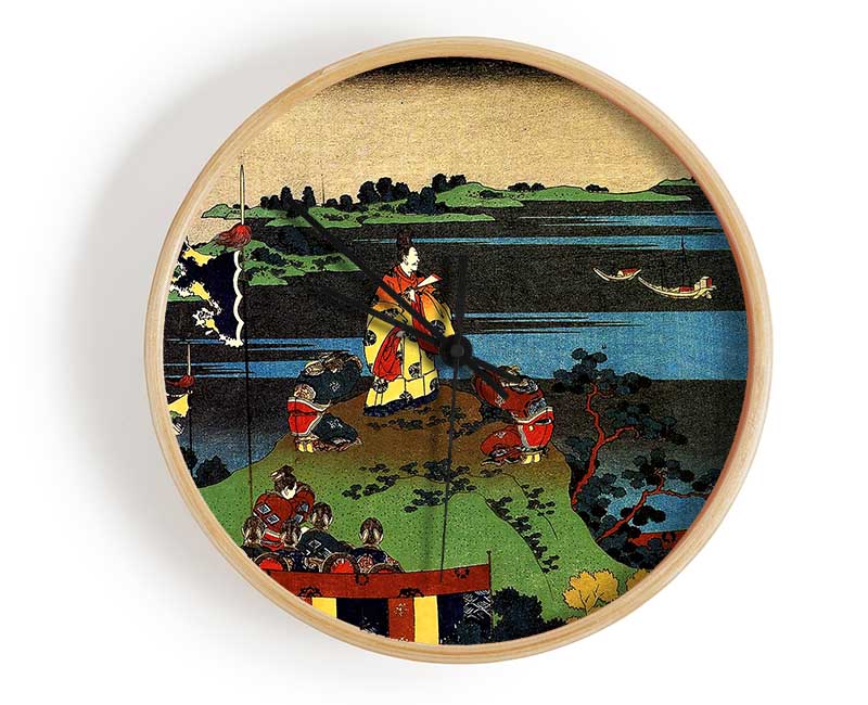 Hokusai Nakamaro Looking At The Moon Clock - Wallart-Direct UK