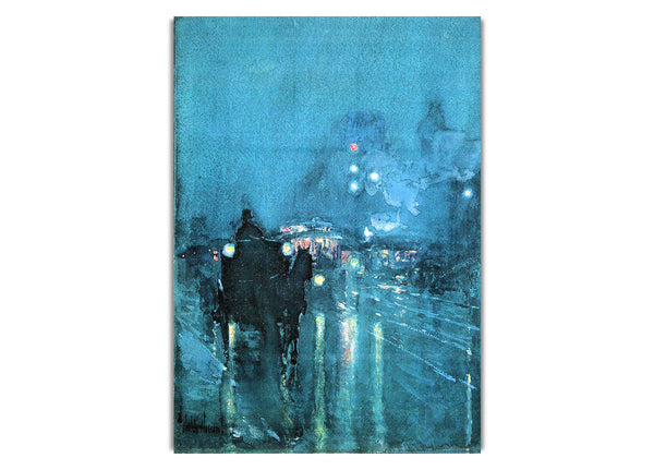 Nocturne, Railway Crossing, Chicago By Hassam