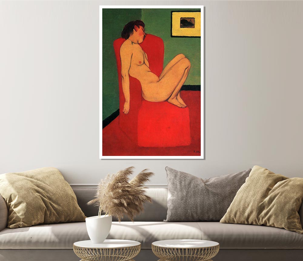 Felix Vallotton Nude In A Red Armchair Print Poster Wall Art