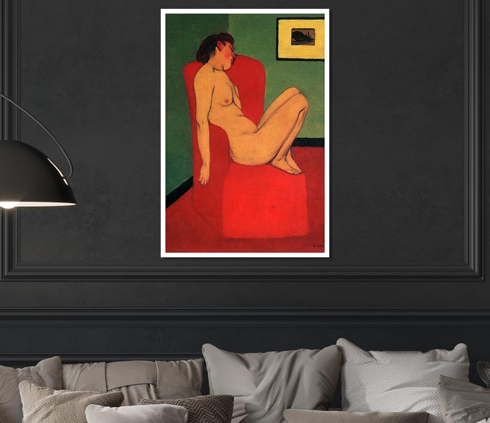 Felix Vallotton Nude In A Red Armchair Print Poster Wall Art