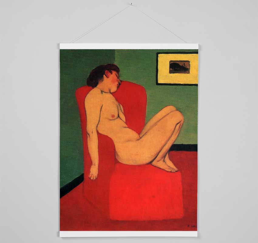 Felix Vallotton Nude In A Red Armchair Hanging Poster - Wallart-Direct UK