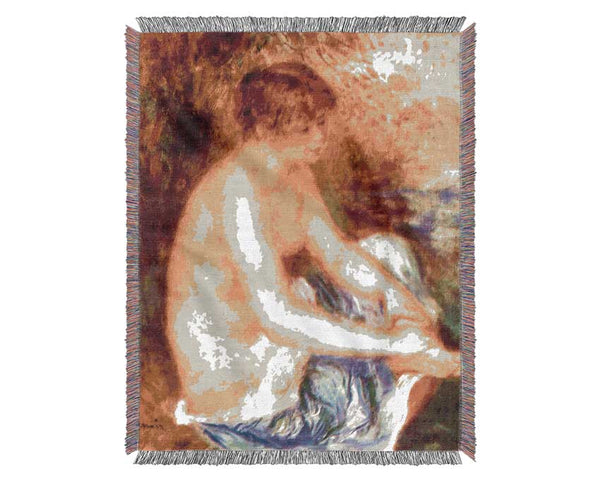 Renoir Nude In Blue Woven Blanket