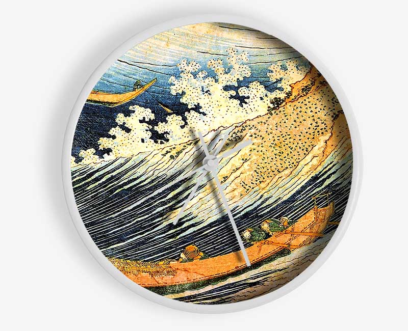 Hokusai Ocean Landscape 2 Clock - Wallart-Direct UK