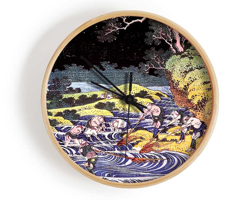 Hokusai Ocean Landscape Clock - Wallart-Direct UK