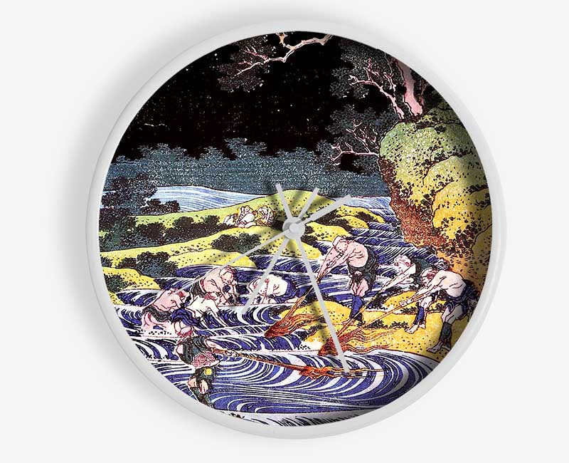 Hokusai Ocean Landscape Clock - Wallart-Direct UK