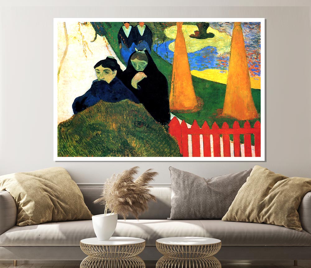 Gauguin Old Maids In A Winter Garden Arles Print Poster Wall Art