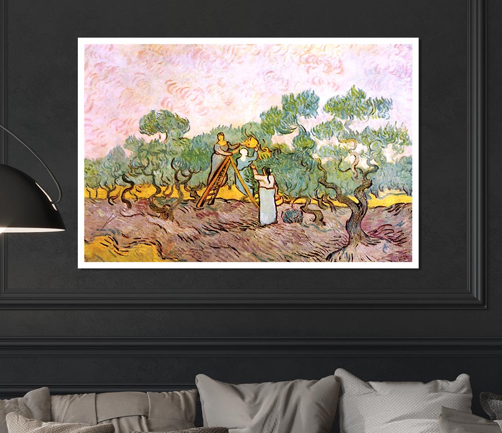 Van Gogh Olive Pickers Print Poster Wall Art