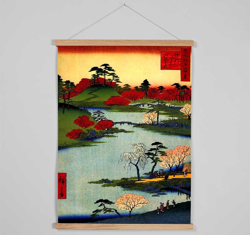 Hiroshige Open Garden At Fukagawa Hanging Poster - Wallart-Direct UK