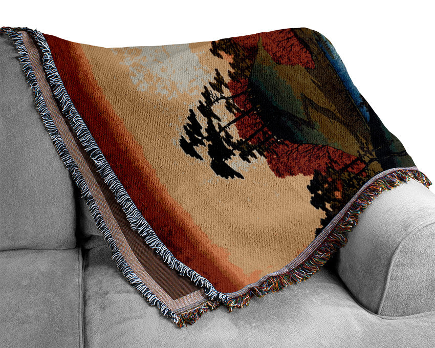 Hiroshige Open Garden At Fukagawa Woven Blanket