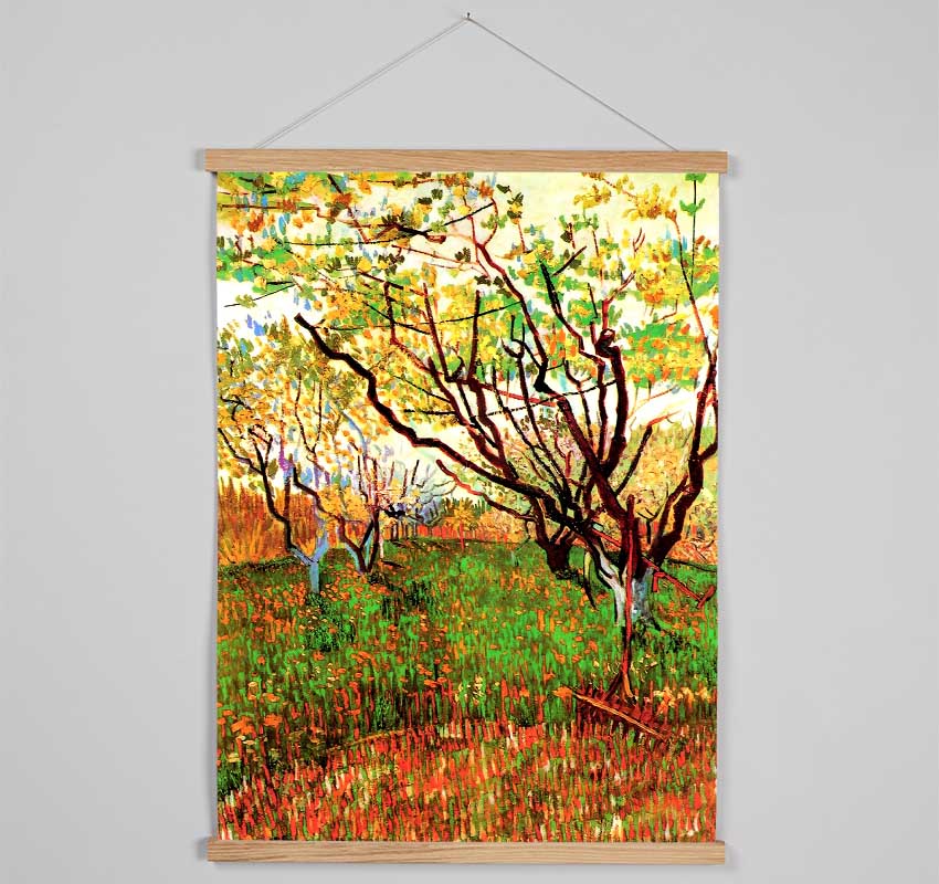 Van Gogh Orchard In Blossom Hanging Poster - Wallart-Direct UK