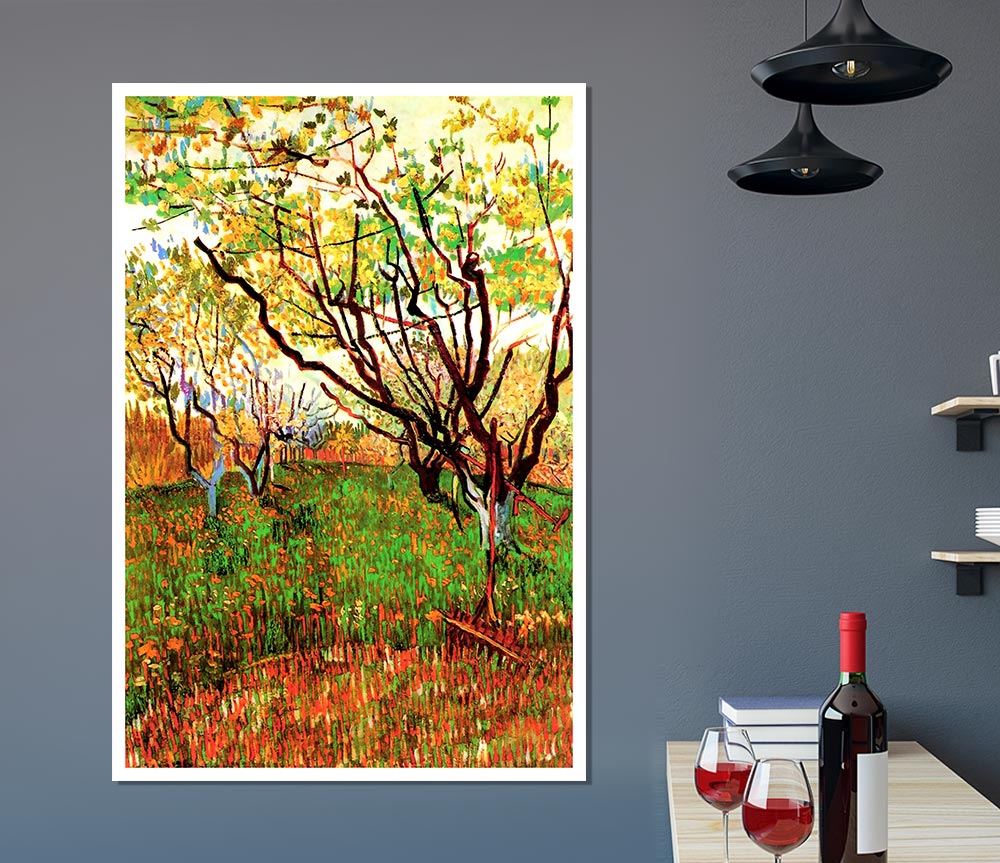 Van Gogh Orchard In Blossom Print Poster Wall Art