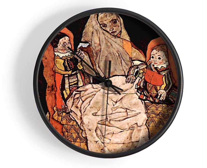 Schiele Parent With Two Children The Mother Clock - Wallart-Direct UK