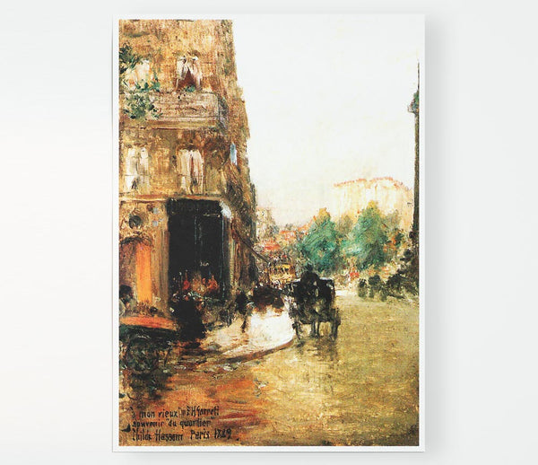 Hassam Parisian Street Scene 2 Print Poster Wall Art