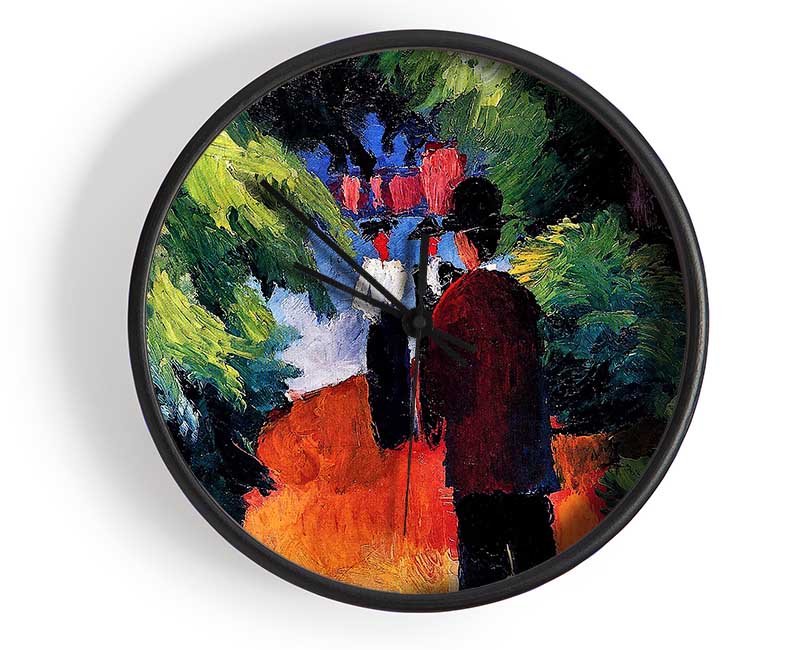 August Macke Park On The Waterfront Clock - Wallart-Direct UK