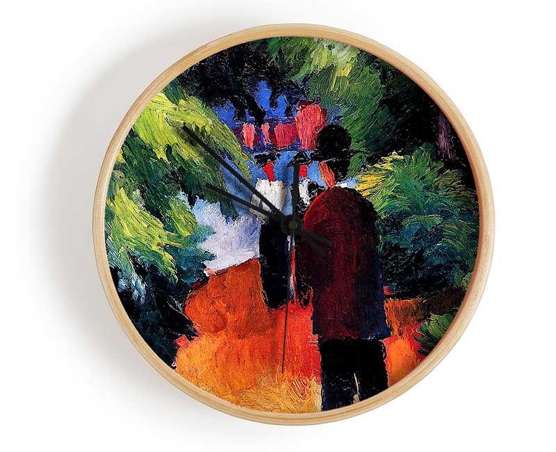 August Macke Park On The Waterfront Clock - Wallart-Direct UK