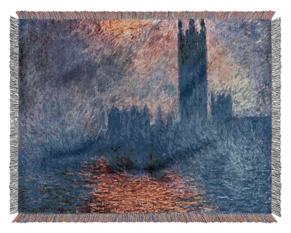 Monet Parliament In London Woven Blanket