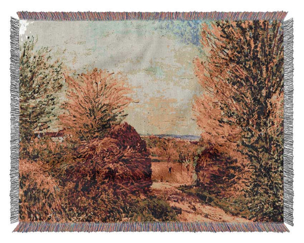 Sisley Path In Veneux Nadon In Spring Woven Blanket