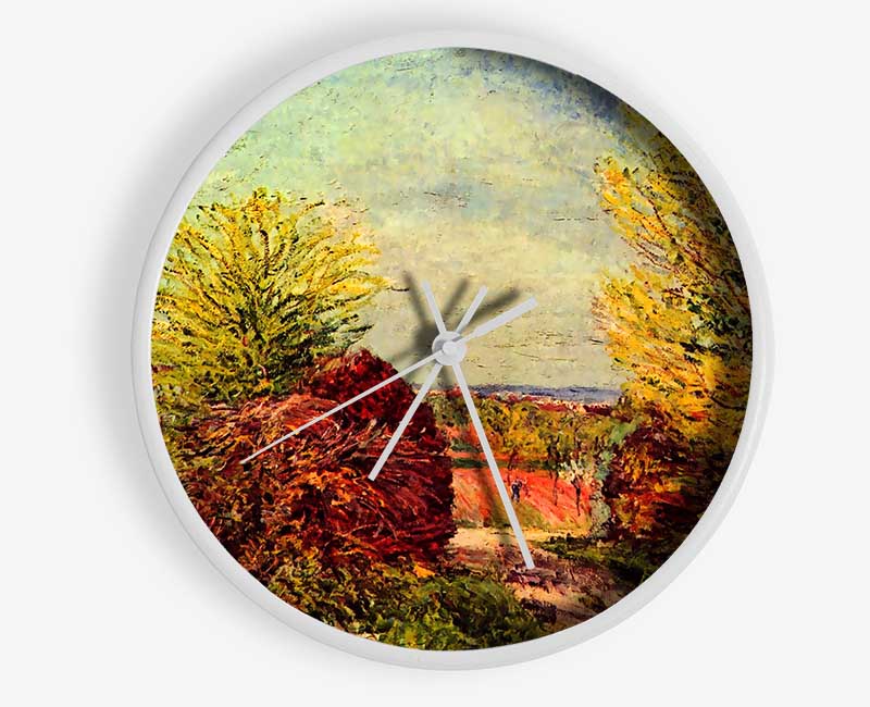 Sisley Path In Veneux Nadon In Spring Clock - Wallart-Direct UK