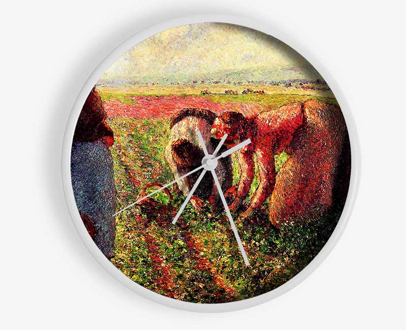 Pissarro Peas Growing In Eragny Clock - Wallart-Direct UK