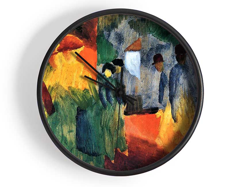 August Macke People In The Park Clock - Wallart-Direct UK