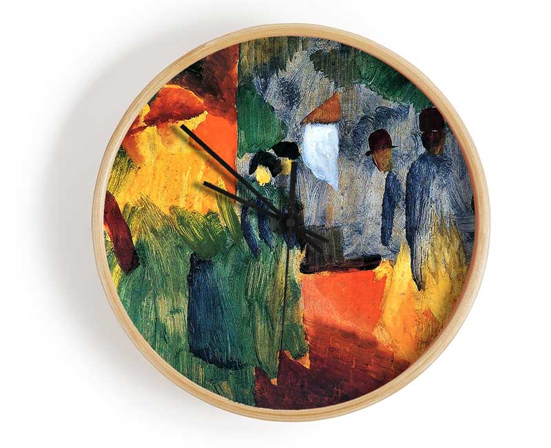 August Macke People In The Park Clock - Wallart-Direct UK