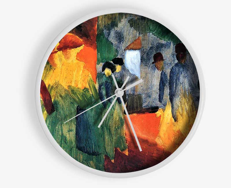 August Macke People In The Park Clock - Wallart-Direct UK