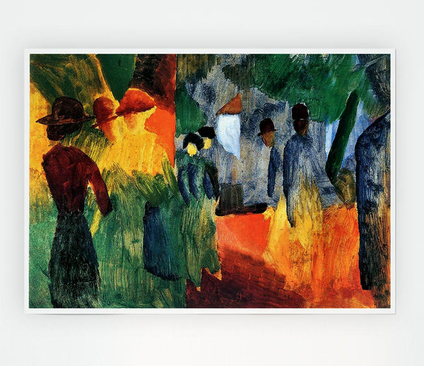 August Macke People In The Park Print Poster Wall Art