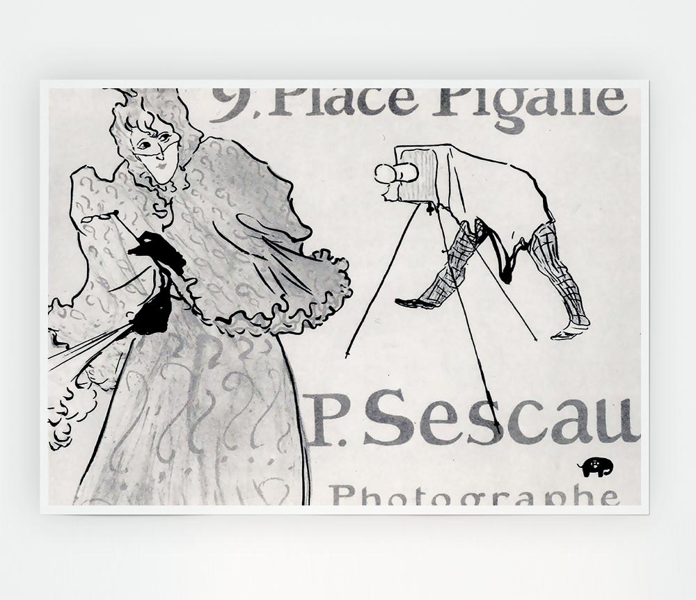 Toulouse Lautrec Photorapher Sescau Print Poster Wall Art