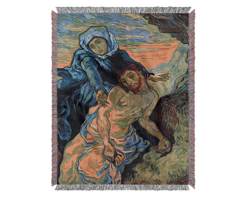 Van Gogh Pieta (By Eugene Delacroix) Woven Blanket