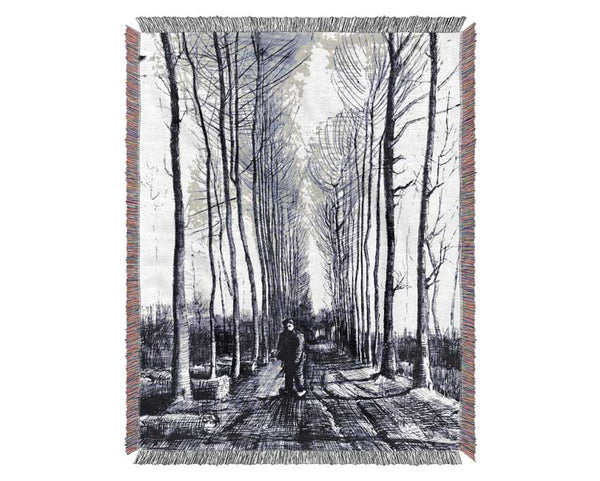 Van Gogh Poplar Avenue Woven Blanket