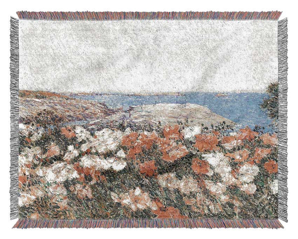 Hassam Poppies On The Isles Of Shoals Woven Blanket