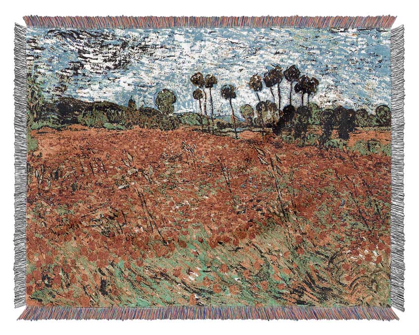 Van Gogh Poppy Fields Woven Blanket