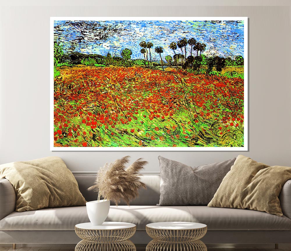 Van Gogh Poppy Fields Print Poster Wall Art