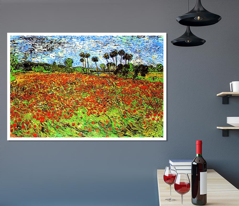 Van Gogh Poppy Fields Print Poster Wall Art