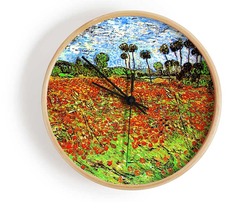 Van Gogh Poppy Fields Clock - Wallart-Direct UK