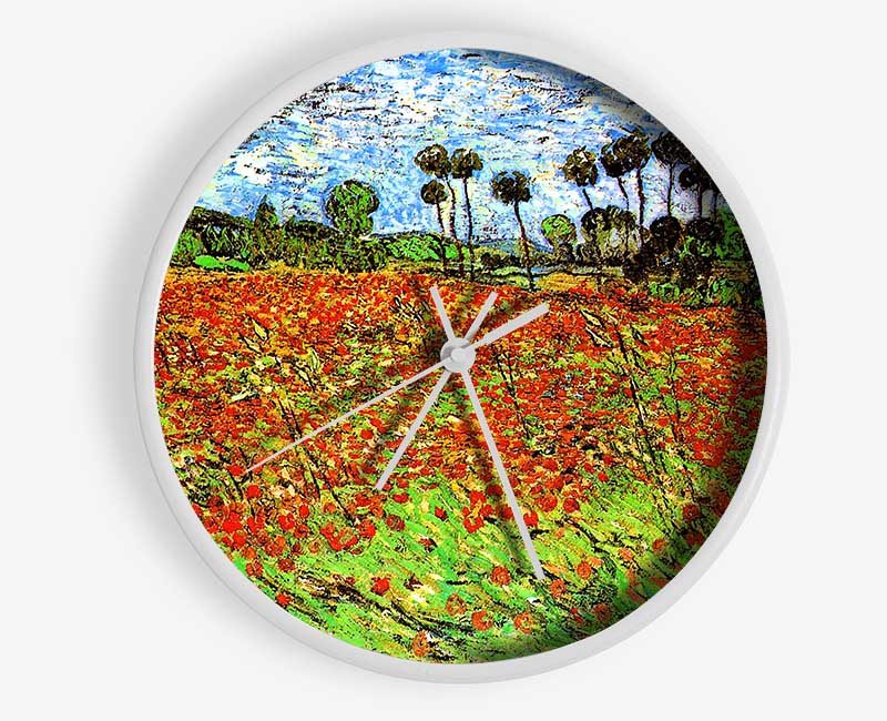 Van Gogh Poppy Fields Clock - Wallart-Direct UK