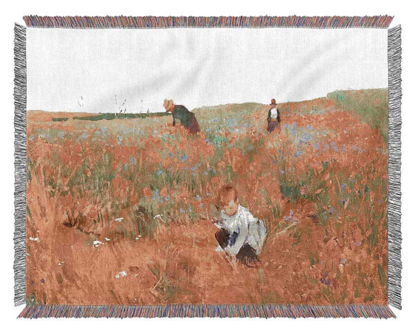 Cassatt Poppy In The Field Woven Blanket