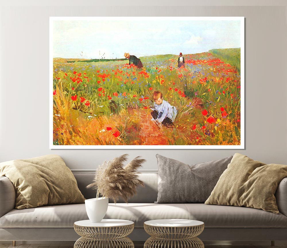 Cassatt Poppy In The Field Print Poster Wall Art