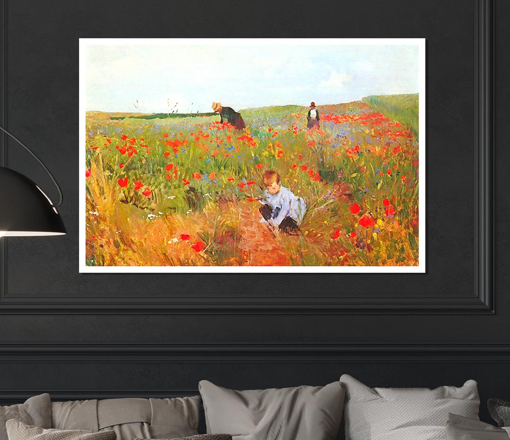 Cassatt Poppy In The Field Print Poster Wall Art