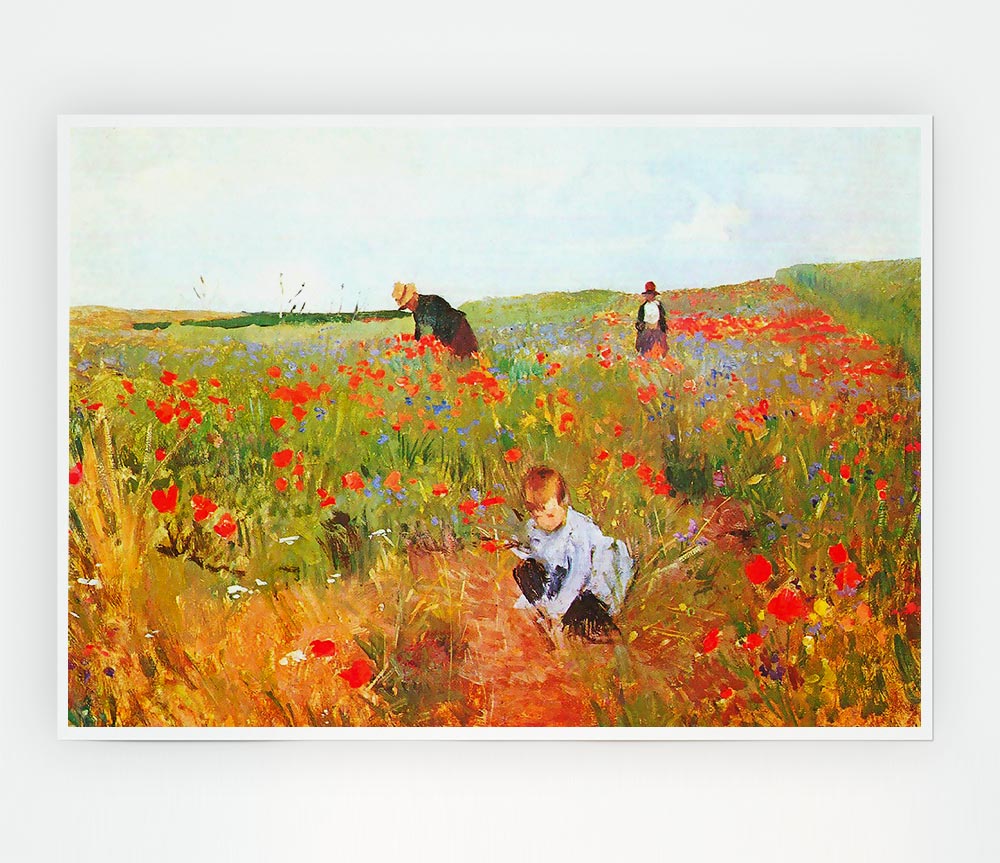 Cassatt Poppy In The Field Print Poster Wall Art