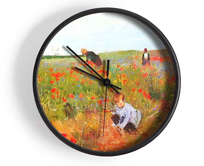 Cassatt Poppy In The Field Clock - Wallart-Direct UK