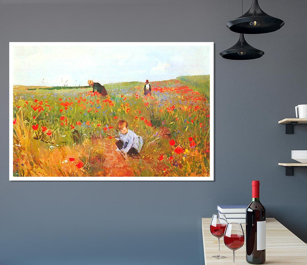 Cassatt Poppy In The Field Print Poster Wall Art