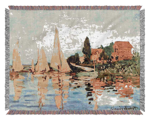 Monet Regatta At Argenteuil Woven Blanket