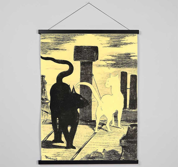 Manet Rendevouz Of Cats Hanging Poster - Wallart-Direct UK