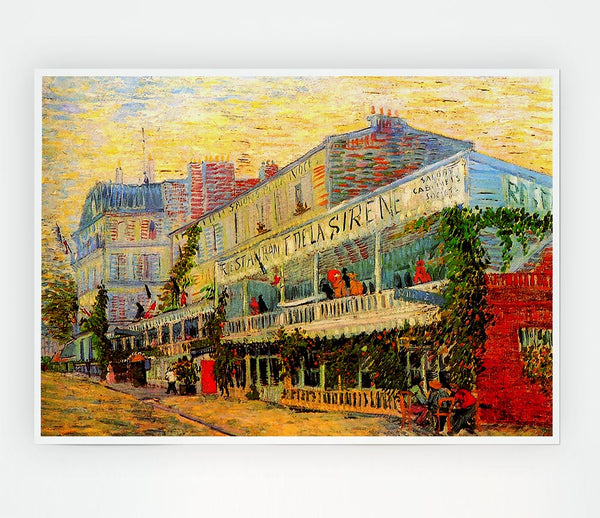 Van Gogh Restaurant De La Sirene At Asnieres Print Poster Wall Art