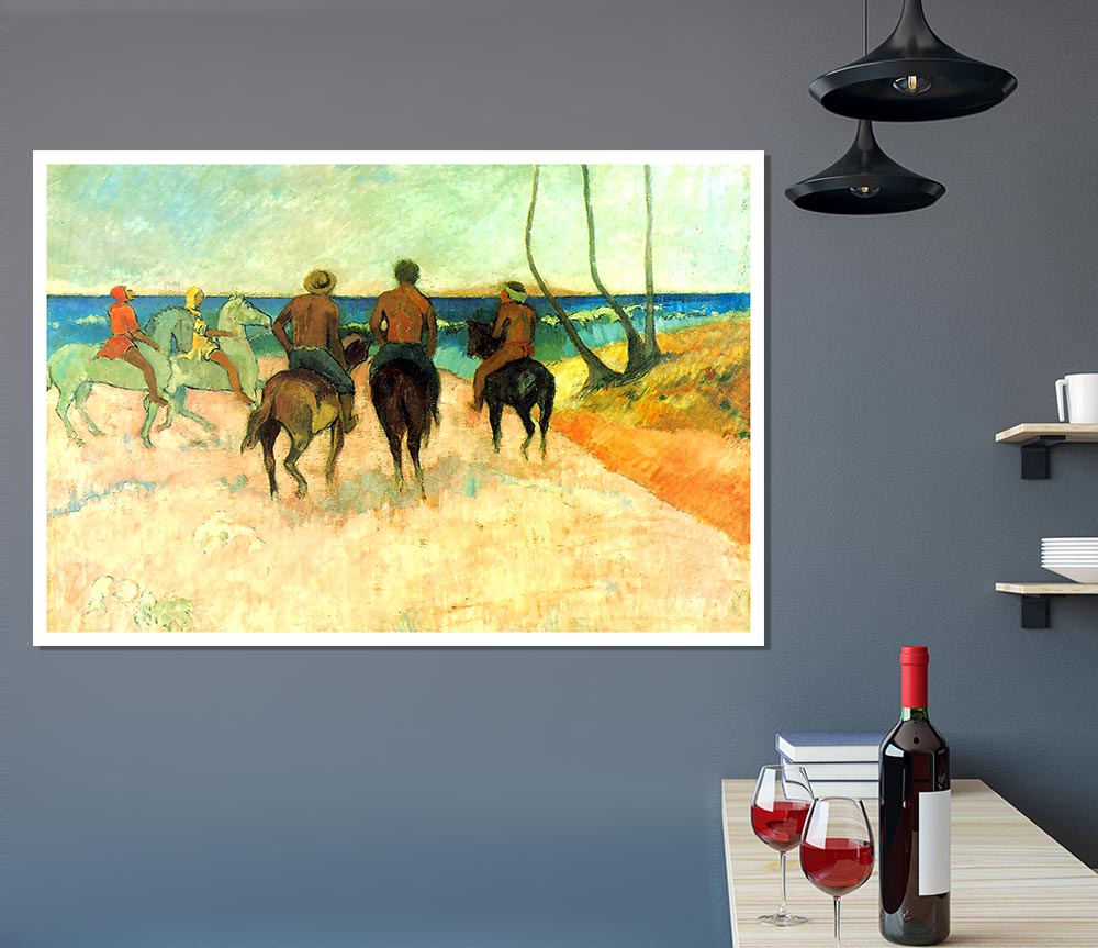 Gauguin Riding On The Beach 2 Print Poster Wall Art